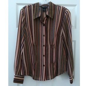 Style & Co Button Down Striped Blouse Size 12